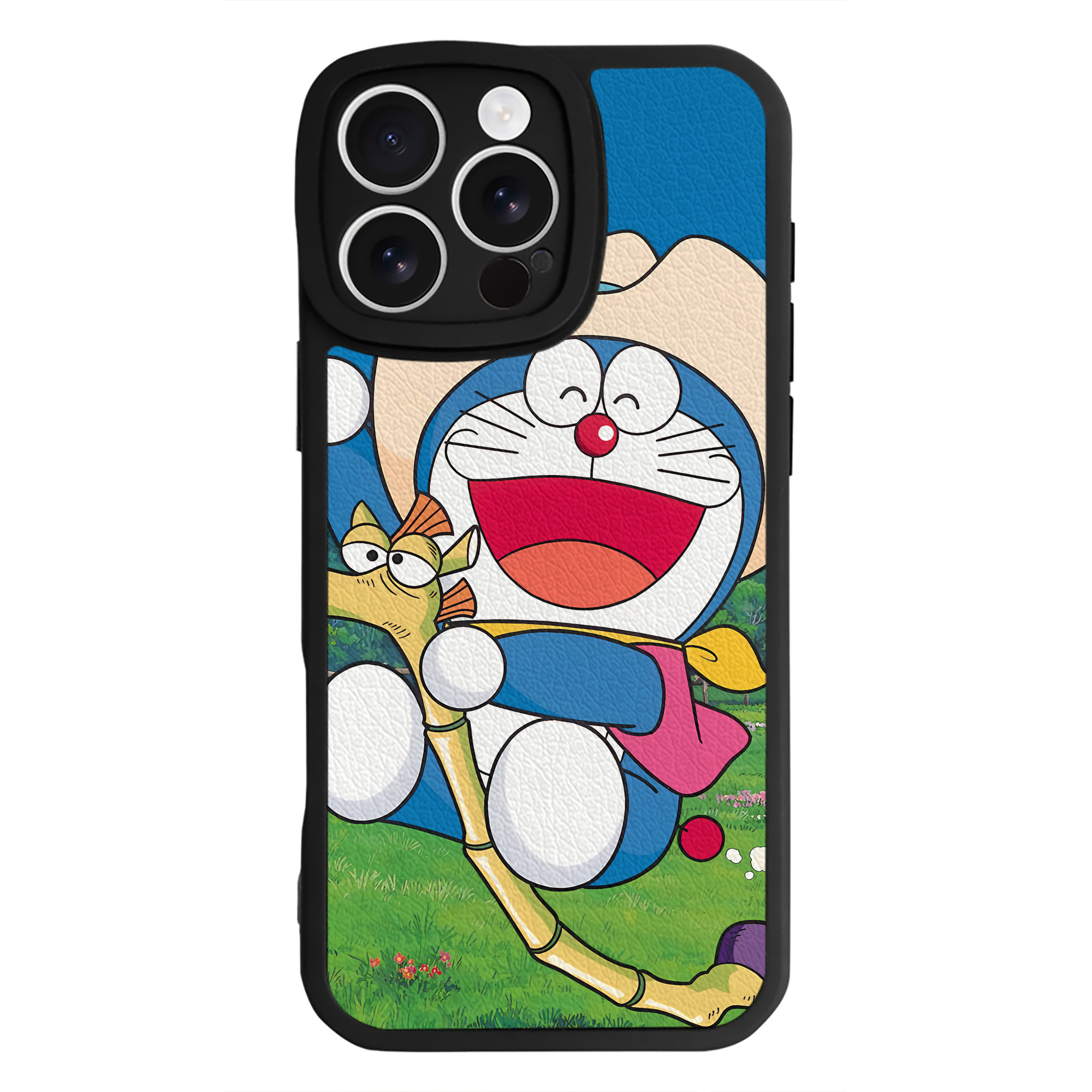（画像用） ドラえもん Doraemon 【iPhone 16シリーズ対応】シリコンスマホケース（レザー調） 材質：シリコン